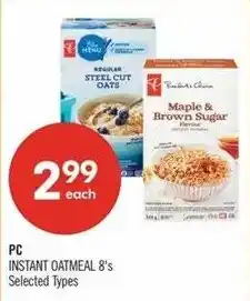 Shoppers Drug Mart PC instant oatmeal 8's offer