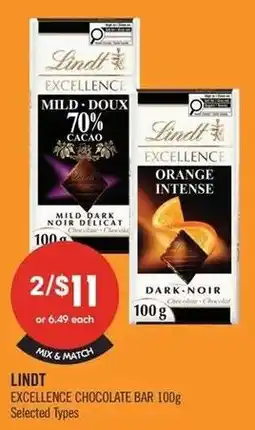 Shoppers Drug Mart Lindt Excellence chocolate bar offer