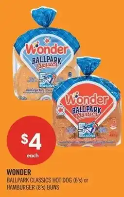 Shoppers Drug Mart Wonder ballpark classics hot dog buns or hamburger buns offer