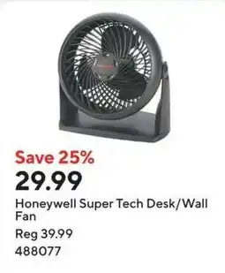 Staples Honeywell Super Tech Desk/Wall Fan offer