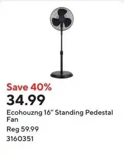 Staples Ecohouzng 16" Standing Pedestal Fan offer