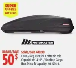 Canadian Tire Motomaster rooftop cargo box offer