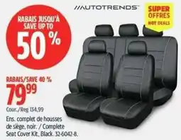 Canadian Tire Autotrends complete seat cover kit black offer