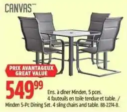 Canadian Tire Canvas minden 5-pc dining set offer