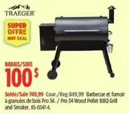 Canadian Tire Traeger pro 34 wood pellet bbq grill and smoker offer