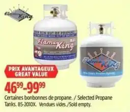 Canadian Tire Flame King selected propane tanks offer