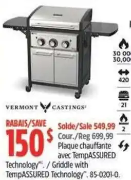 Canadian Tire Vermont Castings Griddle with TempASSURED Technology offer