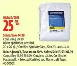 Canadian Tire Certified specialty tarp offer