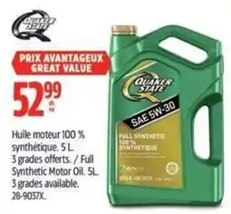 Canadian Tire Quaker State full synthetic motor oil offer