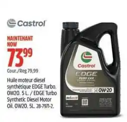 Canadian Tire Castrol edge turbo synthetic diesel motor oil offer