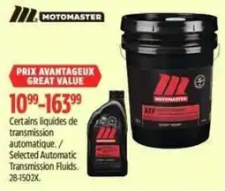 Canadian Tire Motomaster selected automatic transmission fluids offer