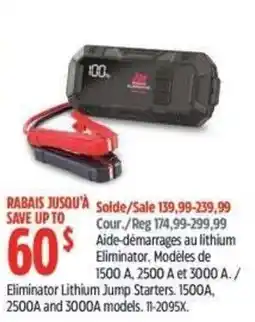 Canadian Tire Eliminator Lithium Jump Starters offer