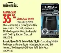 Canadian Tire Thermacell chasse-moustique rechargeable E65 avec station d'accueil, charbon offer