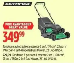 Canadian Tire Certified 3-in-1 Self-Propelled Gas Mower offer
