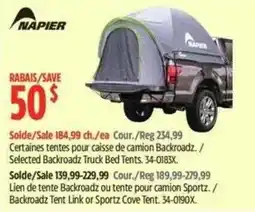 Canadian Tire Napier tent for truck bed Backroadz offer