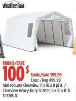Canadian Tire Weather Fast Clearview Heavy-Duty Shelter offer