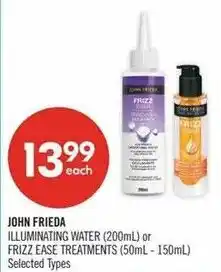 Shoppers Drug Mart John Frieda illuminating water or frizz ease treatments offer
