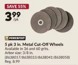 Princess Auto Powerfist 5 pk 3 in. Metal Cut-Off Wheels offer