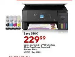 Staples Epson EcoTank ET-2900 Wireless All-in-One Colour Supertank Printer - Black offer