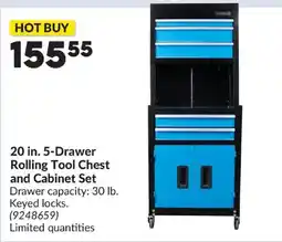 Princess Auto 20 in. 5-Drawer Rolling Tool Chest and Cabinet Set offer