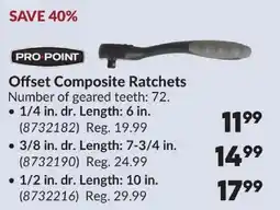 Princess Auto Pro Point offset composite ratchets offer