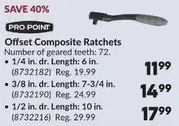 Princess Auto Pro Point offset composite ratchets offer