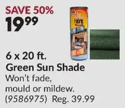 Princess Auto Green Sun Shade offer