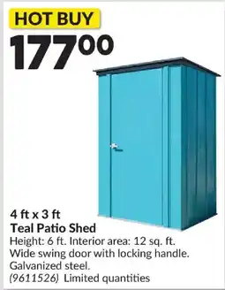 Princess Auto Teal Patio Shed offer