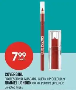 Shoppers Drug Mart Covergirl professional mascara, clean lip colour or rimmel london oh my plump! lip liner offer