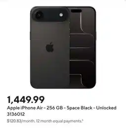 Staples Apple iPhone Air - 256 GB - Space Black - Unlocked offer
