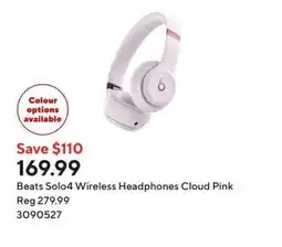 Staples Beats Solo4 Wireless Headphones Cloud Pink offer