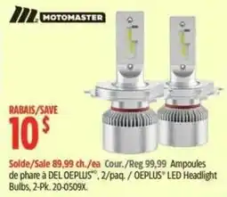 Canadian Tire Motomaster del oeplus led headlight bulbs offer