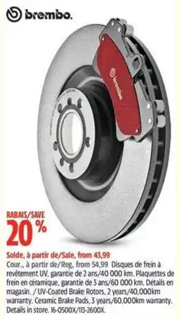 Canadian Tire Brembo uv-coated brake rotors offer