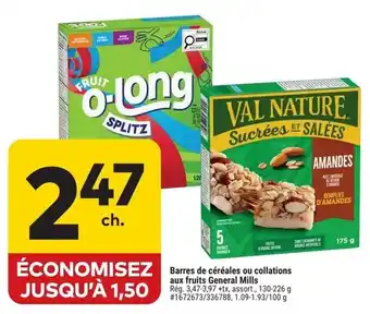 General Mills bars de céréales ou collations aux fruits