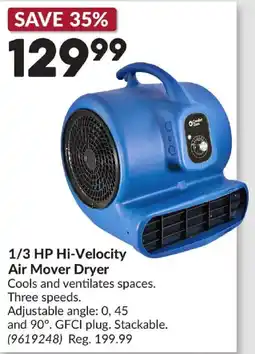 Princess Auto Comfort Zone 1/3 HP Hi-Velocity Air Mover Dryer offer