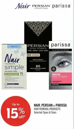 Shoppers Drug Mart Nair Persian or Parissa hair removal products offer