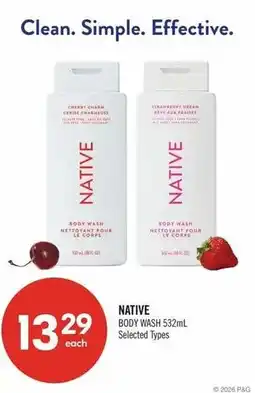 Shoppers Drug Mart Native body wash offer