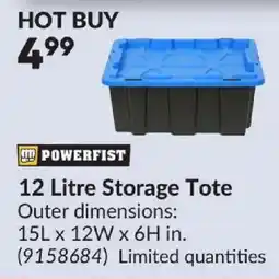 Princess Auto Powerfist 12 Litre Storage Tote offer