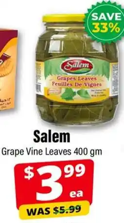 Iqbal Foods Salem grape vine leaves offer