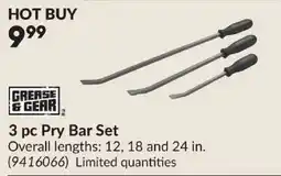 Princess Auto Grease & Gear 3 pc Pry Bar Set offer