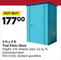 Princess Auto Teal Patio Shed offer