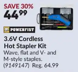 Princess Auto Powerfist 3.6V Cordless Hot Stapler Kit offer