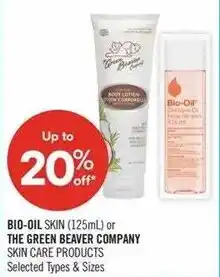 Shoppers Drug Mart Bio-Oil Skin or The Green Beaver Company Skin Care Products offer