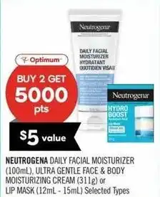 Shoppers Drug Mart Neutrogena daily facial moisturizer offer