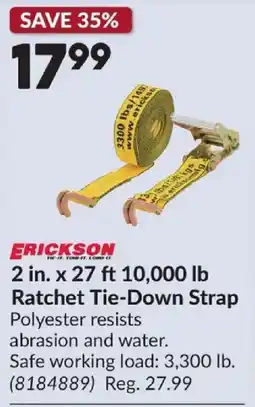 Princess Auto Erickson 2 in. x 27 ft 10,000 lb Ratchet Tie-Down Strap offer