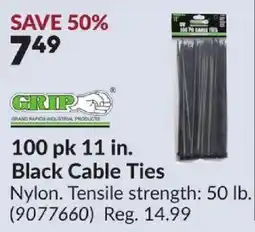 Princess Auto Grip 11 in. Black Cable Ties offer