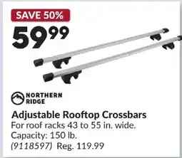 Princess Auto Northern Ridge Adjustable Rooftop Crossbars offer