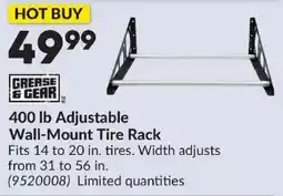 Princess Auto Grease & Gear 400 lb Adjustable Wall-Mount Tire Rack offer