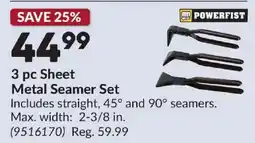 Princess Auto Powerfist sheet metal seamer set offer