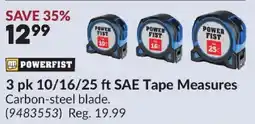 Princess Auto Powerfist 10/16/25 ft SAE Tape Measures offer